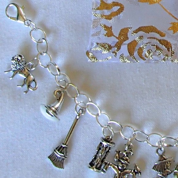 Wizard of Oz Theme Charm Bracelet SP Handcrafted + Free Organza Roses Gift Bag - Picture 11 of 16